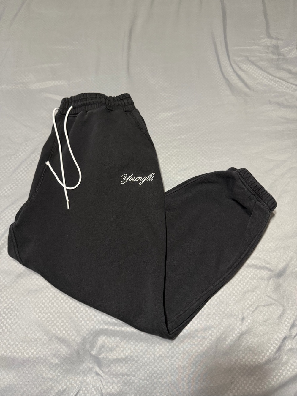 YoungLA Men's Fleece Jogger Sweatpants Black Size XXL